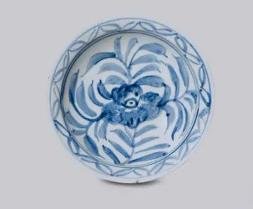 Small Blue and White Porcelain Floral Dish