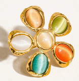 Stephane Stone Floral Ring | 18K Non-Tarnish