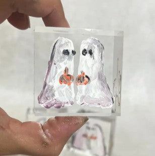 Boo Ghost Lucite Block