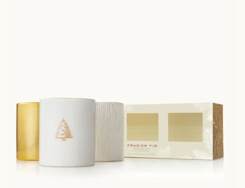 Frasier Fir Gilded Poured Candle Trio Set