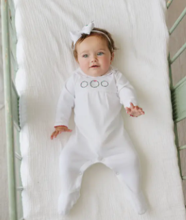 Girls Holiday Wreath Cotton Romper