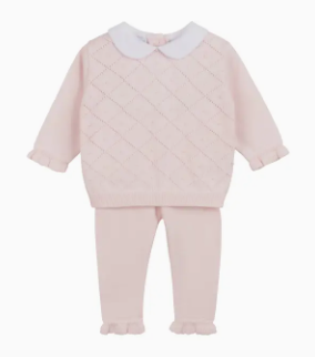 Girls Peter Pan Diamond Knit Set