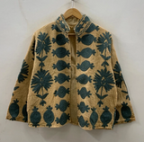 Golden Forest Hand-Embroidered Waffle Cotton Jacket