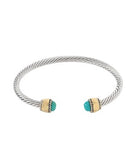 Stone & Hammered Edge Cable Cuff