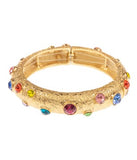 Stationed Color Stone Textured Bracelet