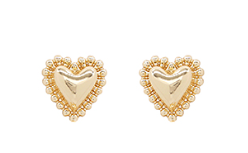 Gold Dot Heart Stud