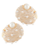 Gold Pearl Shell Stud