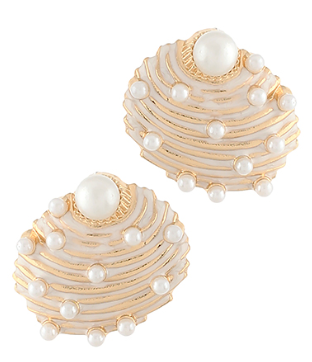 Gold Pearl Shell Stud