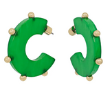 Gold Dot Hoops | Green