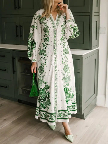 Green Vine Shirtdress