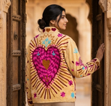 Radiant Heart Embroidered Velvet Jacket