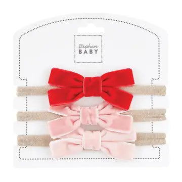 Holiday Velvet Bows - Red and Pink