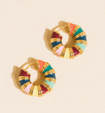 Ágata Enamel Hoop Earrings | 18K Gold Non-Tarnish