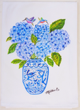 Hydrangea Hummingbird Tea Towel