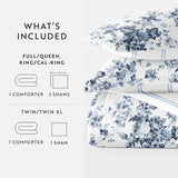 Cabbage Rose Down Alternative Patterned Comforter Set