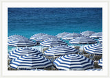 Blue Umbrellas on the Beach 42"x30"
