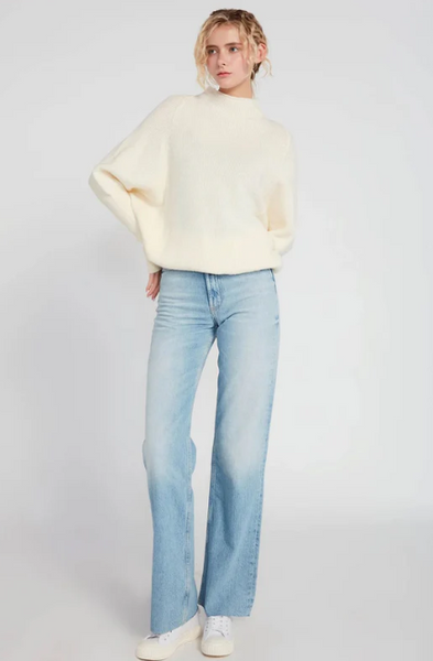 Mockneck Batwing Sleeves Sweater