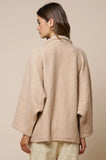 Floral Embroidery Collared Jacket