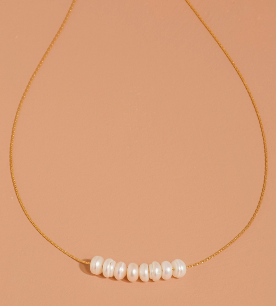 Jane Pearl Bar Necklace | 18K Gold Non-Tarnish