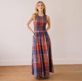 Cabernet Gingham Jane Dress