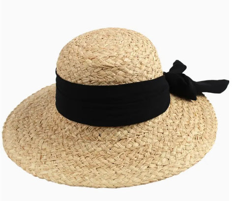 Braided Raffia Flat Brim Hat Spring
