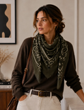 Large Woolen Square Bandana | Khaki