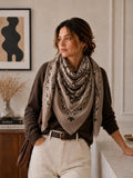 Large Woolen Square Bandana | Light Taupe
