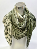Large Woollen Patchwork Bandana | Khaki