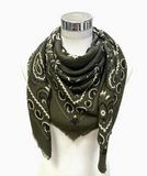 Large Woolen Square Bandana | Khaki