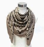 Large Woolen Square Bandana | Light Taupe