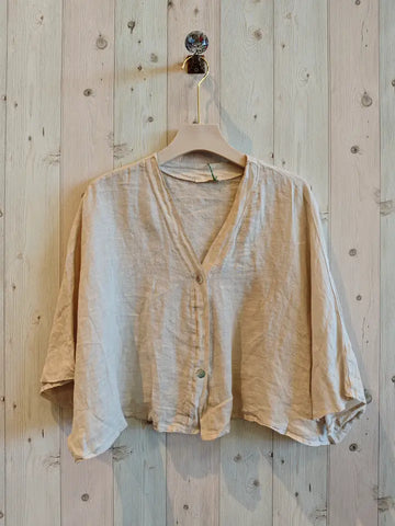 Linen Short Sleeve Blouse