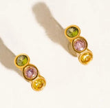 Azelia 18K Gold Non-Tarnish Colorful Cz Hoop Earrings
