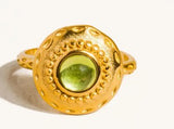 Malin 18K Gold Non-Tarnish Round Stone Ring