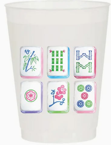 Mahjong Tiles Frosted Cups