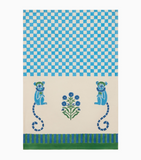 Monkey Blue & Green Tea Towel