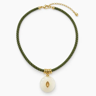 Ivory Gemstone Pendant Necklace