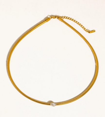 Olwen Marquise Snake Chain Choker | 18K Gold Non-Tarnish