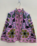 Orchid Pink Hand-Embroidered Cotton Jacket