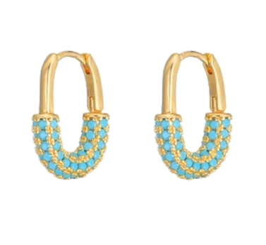 Pave Oval Earrings