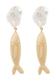 Pearl & Fish Earrings