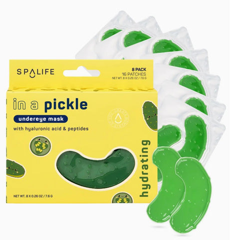Pickle Shaped Hydrating Eye Patches Spa Skincare Gift 8 Pk