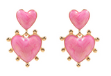 Dotted Heart Dangle Earring