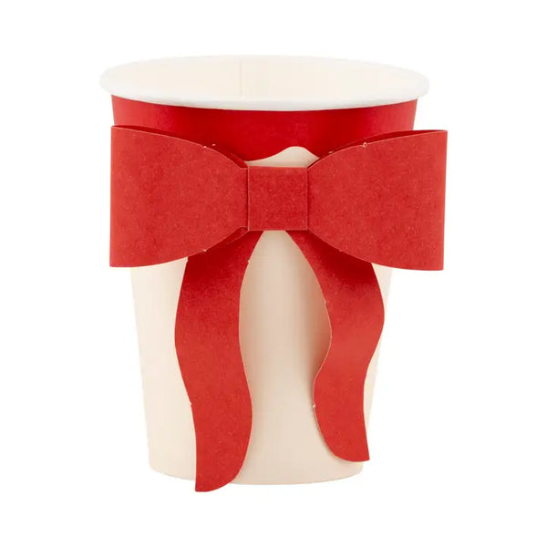 Red & Pink Bow Paper Cups