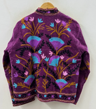 Violet Garden Hand-Embroidered Velvet Jacket