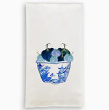 Blue & White Pot with Pumpkins | Tea Towel