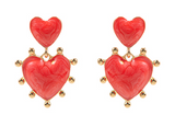 Dotted Heart Dangle Earring