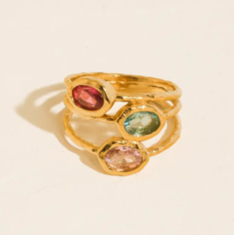 Beaufay Vintage Gemstone Ring | 18K Gold Non-Tarnish
