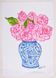 Ginger Jar Roses Tea Towel