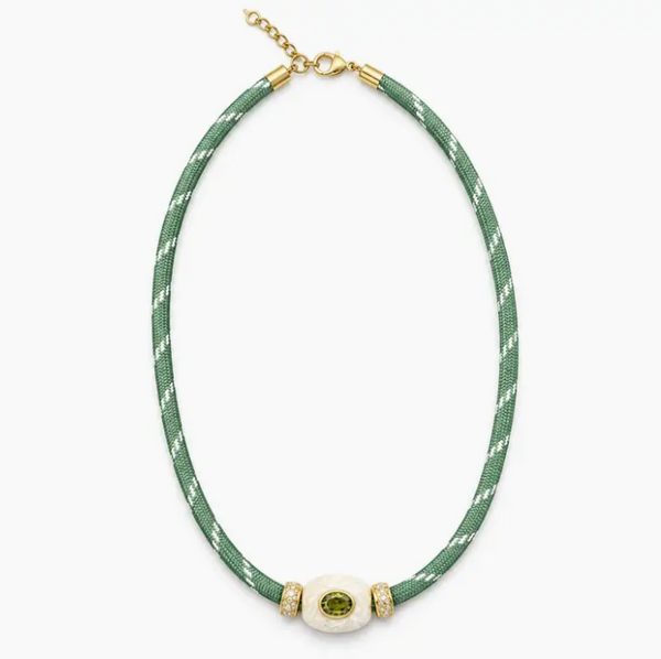 Olive Crystal Sage Necklace