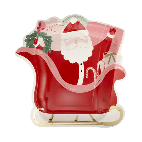 Santa's Sleigh Paper Plates